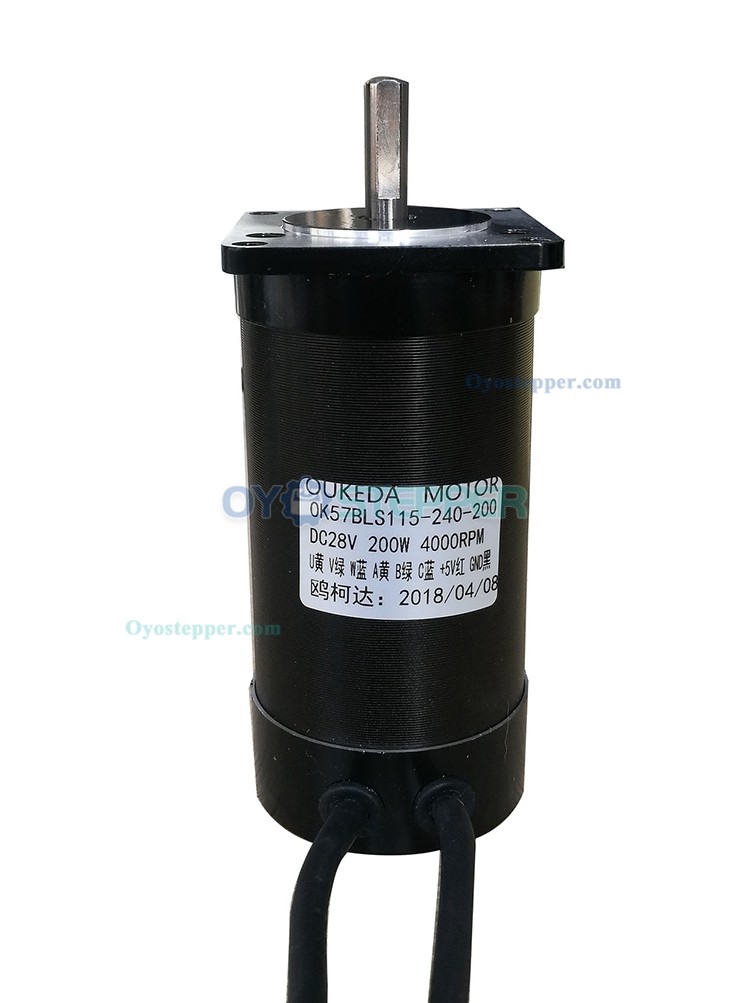Oukeda 24V Brushless DC Motor 4000RPM47Ncm(46.73oz.in) 200W 12A 3 Phase Ф57mm BLDC Motor